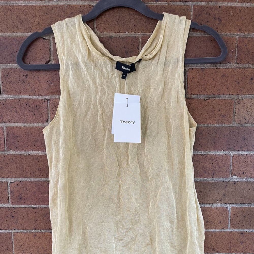 Theory Crinkled Shell Top, size M